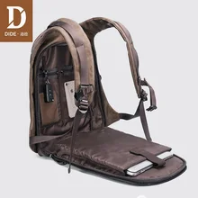 Мужской рюкзак DIDE с зарядкой через USB, рюкзак для ноутбука, 14/15 дюймов, школьный рюкзак из искусственной кожи для mochila masculina, маленький/большой размер