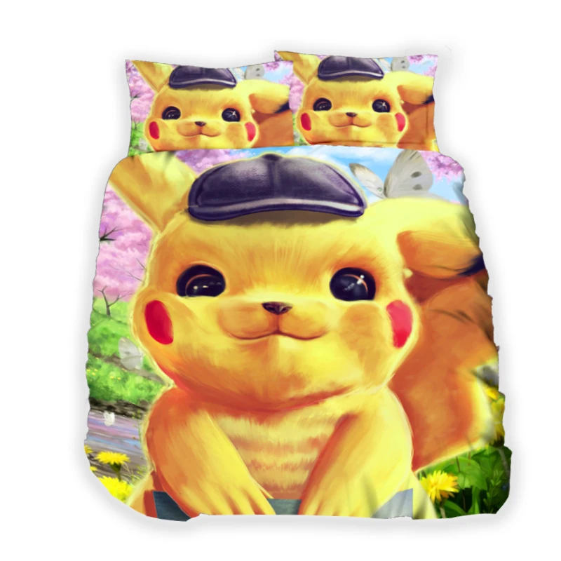 

Pokemon Cartoon Movie Pattern 3D Bedding Set Duvet Cover Set Twin Full Queen King Size Dropshipping Comforter Bedding Sets