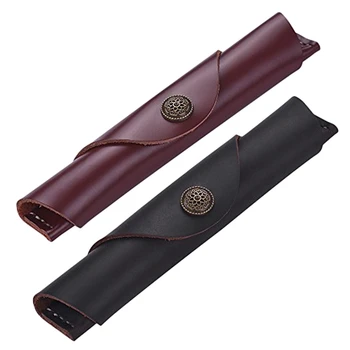 

Handmade Leather Fountain Pen Sleeve Roll Wrap Pen Pouch for Students and Artists