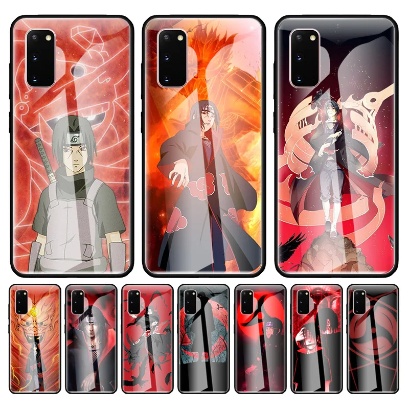 Аниме Наруто Итачи Учиха стеклянные Чехлы для Samsung Galaxy S20 S10 5G S10e S9 S8 Plus Note 20 Ultra 9 10