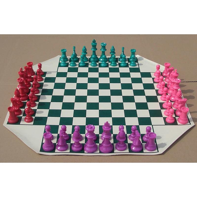 4 WAY Chess Set 4-player Chess Game Board Games Medieval Chesses Set With 60cm Chessboard 68 Pieces 97mm King Travel Game board game foldable chess board table games folding chess board chess pieces and board