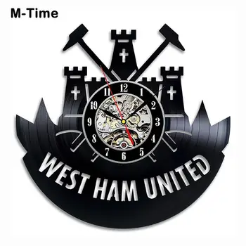 

Vinyl Record Clocks LED Wall Watch West Ham United Wall Clock with 7 Color Change Modern Home Decoration Gifts for Football Fan