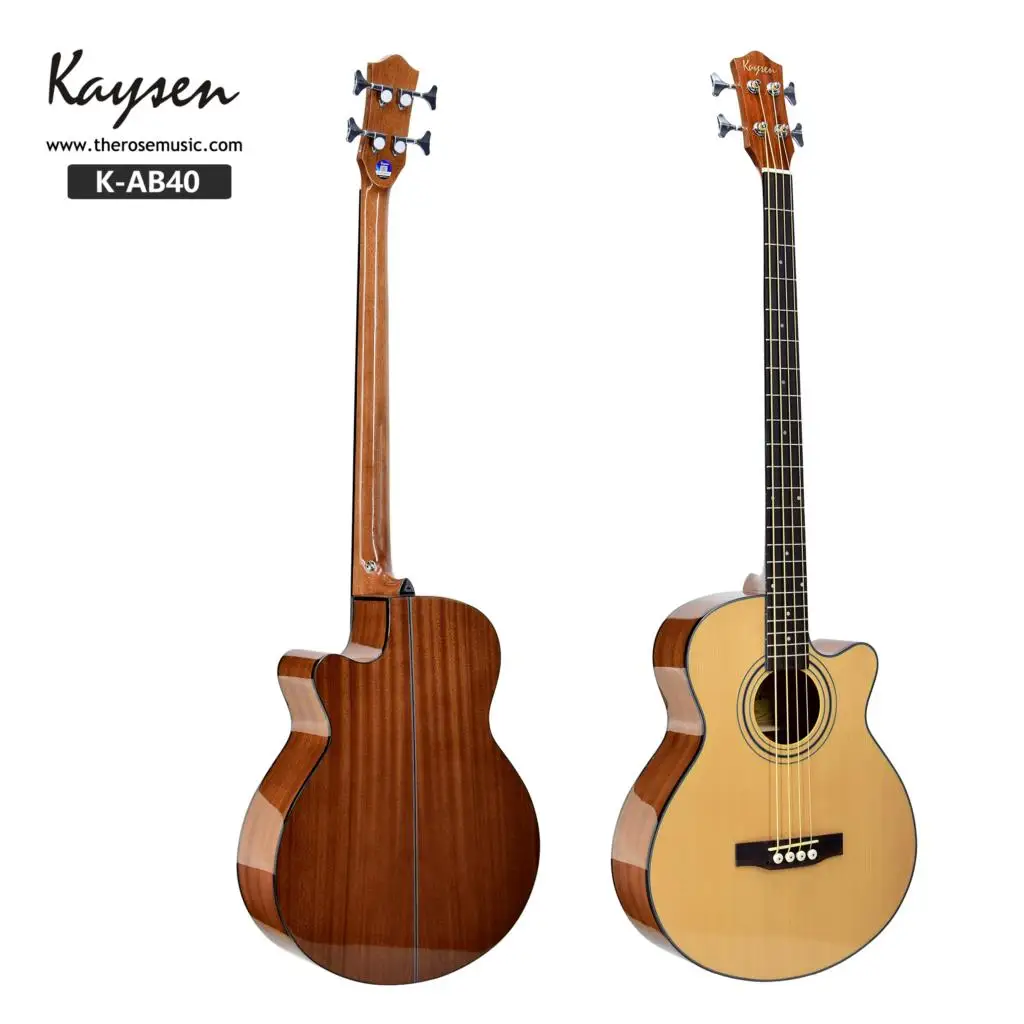 Акустическая бас-гитара электрическая 4 стальных струны а форма ель Sapele Highgloss Cutaway pick Up электро тюнер