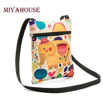 

Miyahouse Colorful Animals Printed Messenger Bag For Girl Summer Ladies Mini Flap Shoulder Bag Casual Canvas Female Small Bag