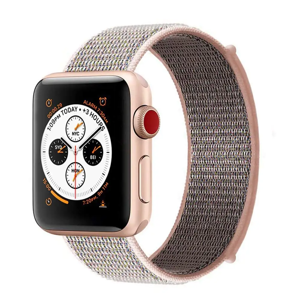 Нейлоновый ремешок для наручных часов Apple Watch 4 серии 3/2/1 38 мм 42 мм из мягкой дышащей ткани сменный ремешок Спортивные петли для наручных часов iwatch серии 4 40 мм 44 мм - Цвет ремешка: 12