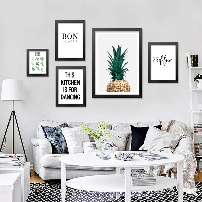 

Quotes Canvas Posters Green Plant Print Painting Pineapple Posters And Prints Nordico Wall Pictures For Living Room Decoration