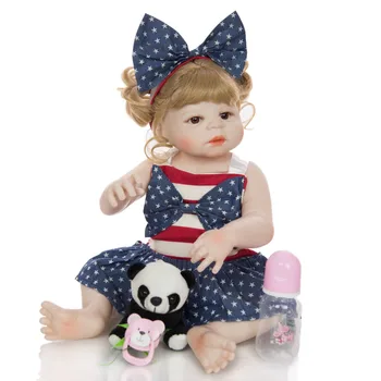 

Blonde Girl alive bebes reborn baby full silicone body reborn dolls toys for children gift 22inch 55cm NPK DOLL