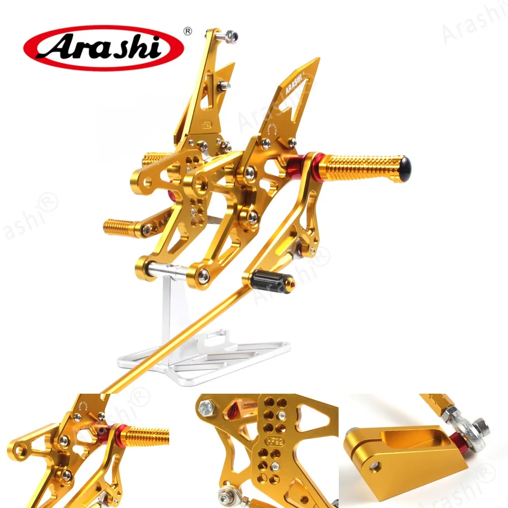 Arashi для YAMAHA YZF R1 2007 2008 ЧПУ Регулируемые подножки для ног Rider задние наборы Rearset Подножка для ног алюминий золото