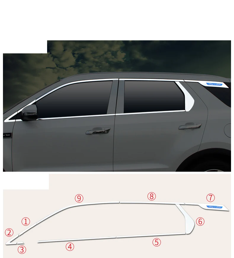 Lsrtw2017 для changan cs55 из нержавеющей стали, отделка окна автомобиля, хромированные аксессуары