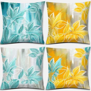 

Pure Light Print Square Pillowcase Home Decoration Car Sofa Cushion Cover Linen Pellow Case (45cm * 45cm)