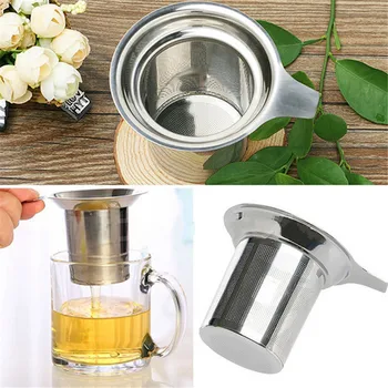 

Stainless Steel Tea Filter Baskets Mesh Cup Reusable Strainer Herbal Locking Tea Filter Infuser Spice 7.5x8.8cm EJ878036