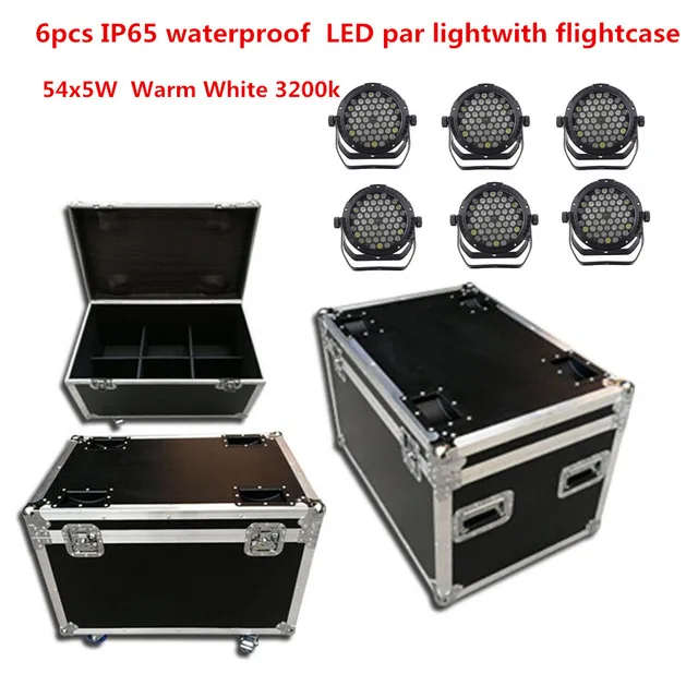 6X IP65 Водонепроницаемый 54x6 Вт led Par свет с flightcase RGBW RGB 3в1 ветряная мельница Теплый Белый led par открытый профессиональный этап - Цвет: 54x5W Warm White