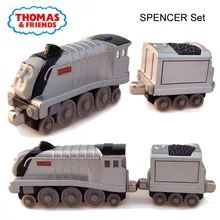 Оригинальные игрушки Томас и друзья, набор, яркий серебряный Экспресс-поезд Спенсер, голова автомобиля и Спенсер, карета из сплава, игрушки для детей