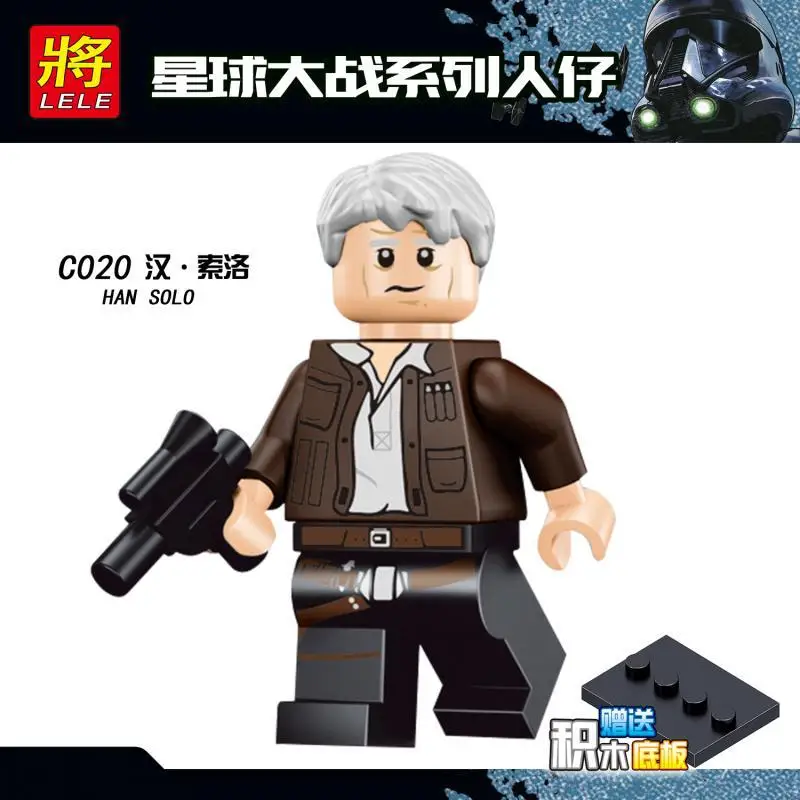 Star Wars Figures Clone Trooper Han Solo Luke Leia Maz Anakin Darth Vader Yoda Obi Wan Figure Building Blocks Toys for Children - Цвет: C020