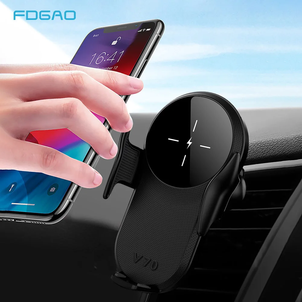 

15W Wireless Charger Car Phone Holder Qi Induction Sensor Fast Charging Stand Mount For Samsung S20 S10 iPhone 11 Pro XS XR X 8