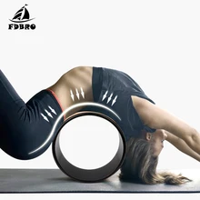 Yoga Circles Gym Workout Back Training Tool for Bodybuilding Fitness Wood Yoga Wheel Pilates with Buddha Lotus Professional TPE