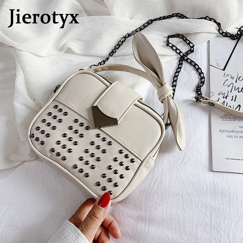 JIEROTYX, простые сумки через плечо с жемчугом и кисточками, женская сумка, дизайнерская сумка через плечо с бантом и цепочкой, женская сумка из искусственной кожи