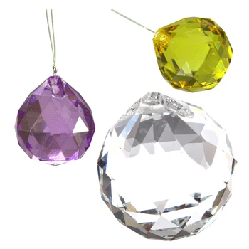 

40MM Feng Shui Faceted Decorating Crystal Pendant Ball(Clear)