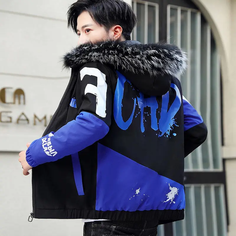 Fashion Winter Jacket Men Big Cool Fur Collar Casual Parka Outwear Thicken Warm Hooded Outwear Coat Fashion Winter Jacket Men Big Cool Fur Collar Casual Parka Outwear Thicken Warm Hooded Outwear Coat