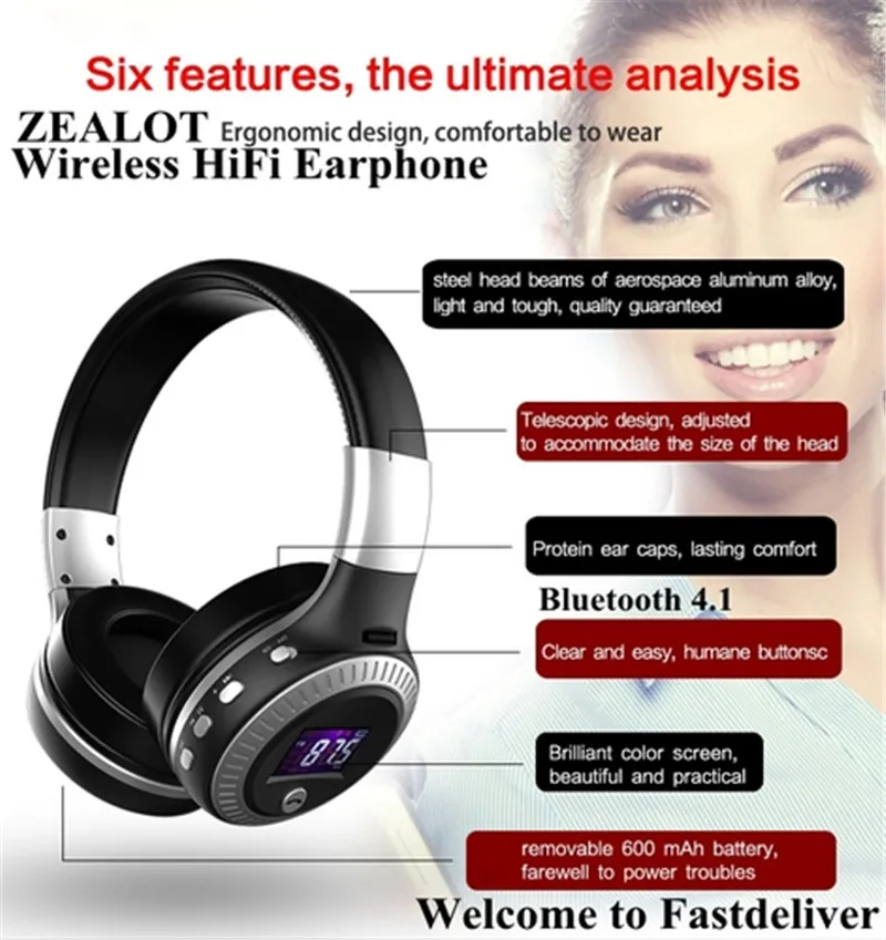 Мини беспроводные Bluetooth наушники HiFi бас стерео Bluetooth наушники Беспроводная гарнитура с микрофоном FM радио SD карта подарок D5