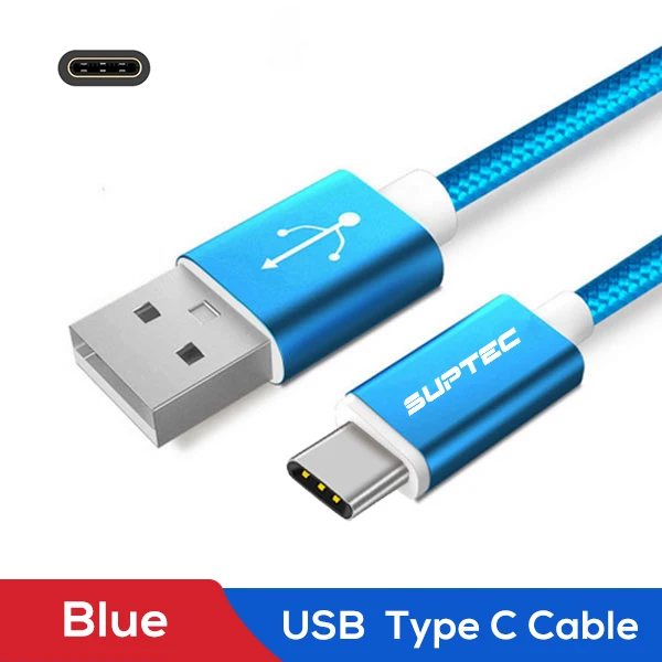 SUPTEC usb type-C кабель 3A провод для быстрого заряда USB-C кабель для передачи данных Quick Charge 3,0 шнур для samsung S9 S8 Xiaomi mi9 type-C устройств - Цвет: Pure Blue
