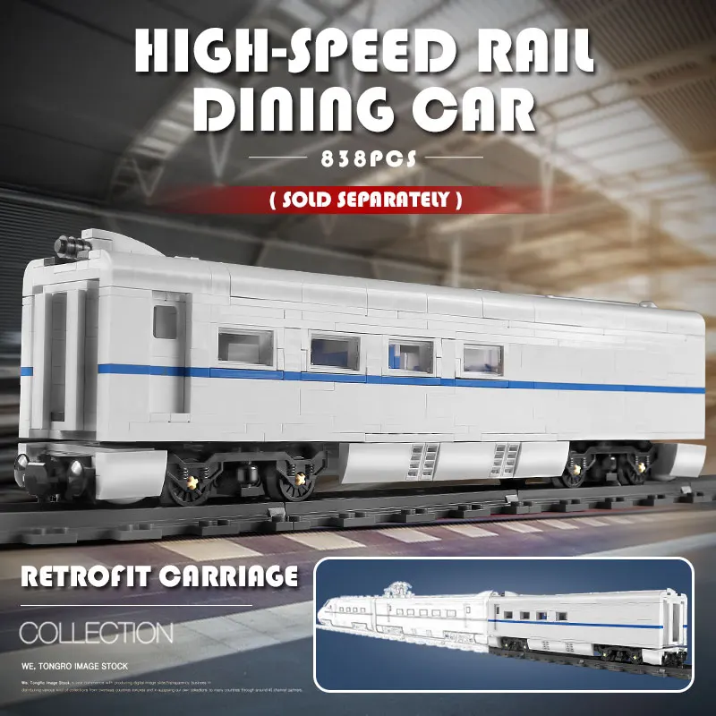 MOULD KING 12002 Motorized High-Tech Train Toys The APP RC CRH2 High-speed Train Building Blocks