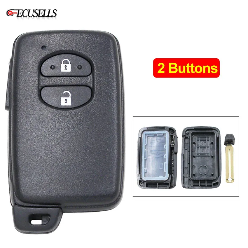 2 кнопки умный пульт дистанционного ключа корпус корпуса с Uncut Blade для Toyota Avalon Camry Highlander RAV4 Sequoia