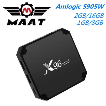 

MAAT 2GB Ram 16GB Rom Smart TV Box Amlogic S905W 1GB Ram 8GB Quad Core 2.4GHz WiFi 4K Android 7.1 X96 Mini Set Top Box