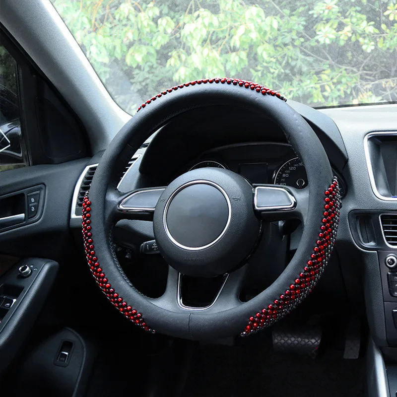 Универсальные летние Чехлы для руля с деревянными красными бусинами диаметром 38