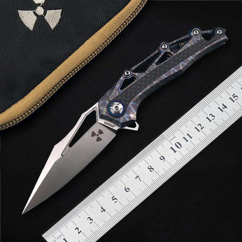 MIKER Флиппер складной нож для ежедневного использования, M390 лезвие titanium сплав+ ручка из углеродного волокна, Открытый Отдых на природе охотничий нож выживания EDC инструмент подарок