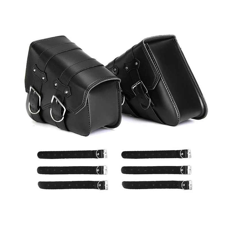 

2PCS Universal Motorcycle Saddle Bags Side Storage Luggage Bag Fork Tool Pouch For Harley Sportster XL883 XL1200