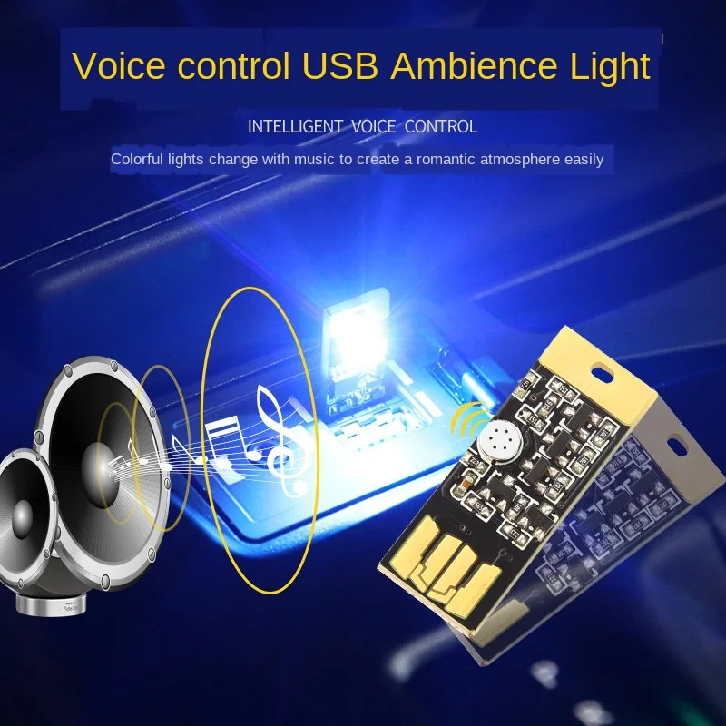 

Car Light Car Colorful Headlamp Wireless Induction No Modification Led Car Voice Control Music Light USB Headlamp