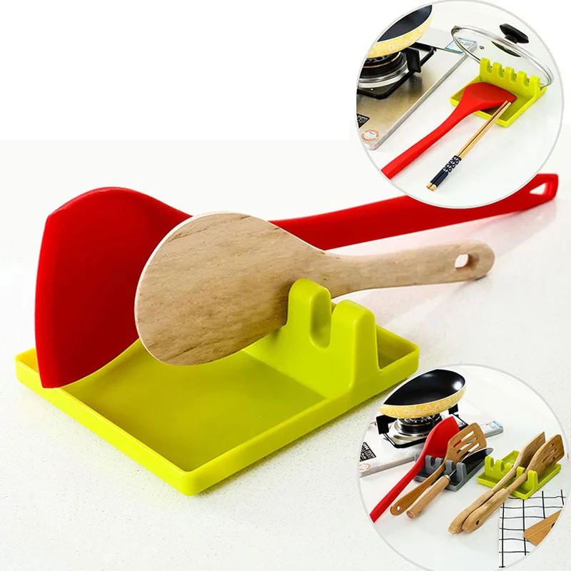 

Multifunction Spatula Ladle Shelf Spoon Rest Pot Lid Holder Rack Cover Strainer Pad Kitchen Stand Containers Complements Tools