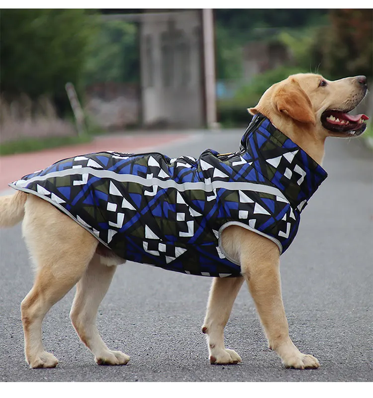 Dog Outdoor Waterproof Jackets Reflective Plaid Design