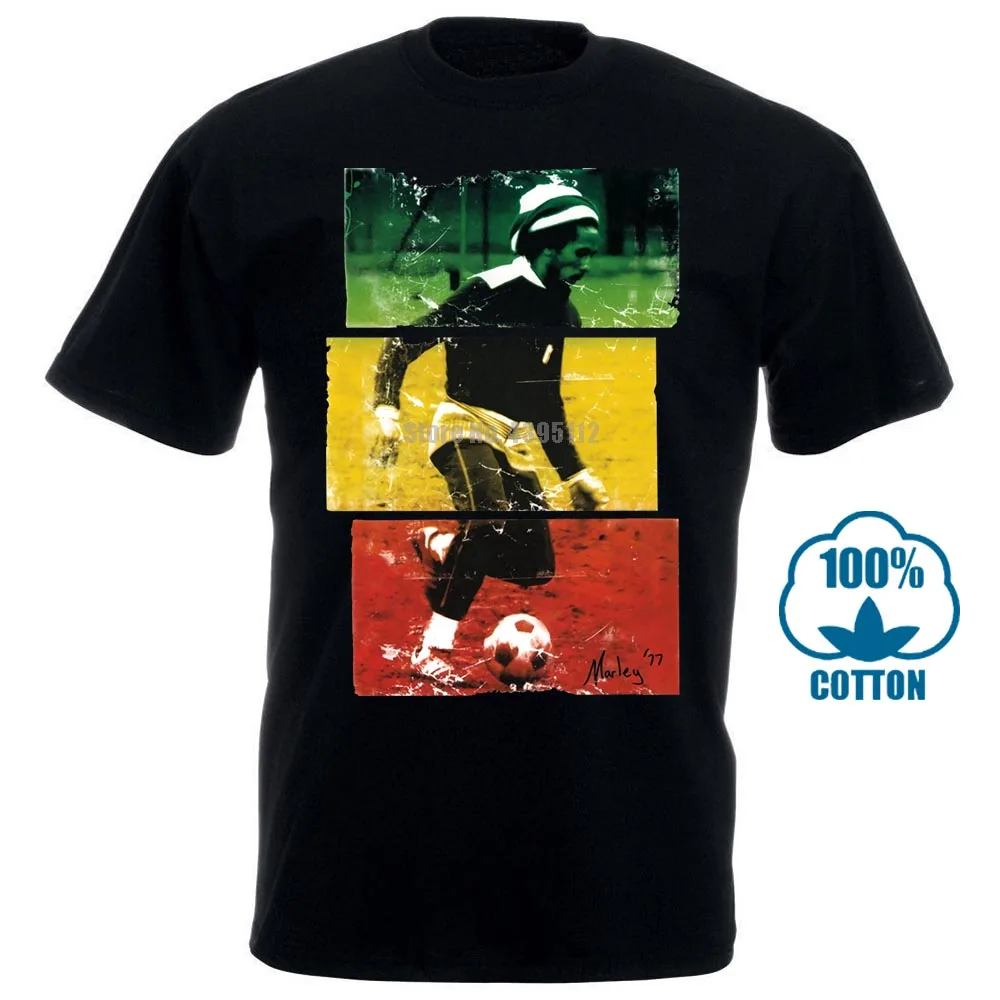 Bob Marley Playing Football Soccer Children Boys Girls Unisex White T Shirt 123 