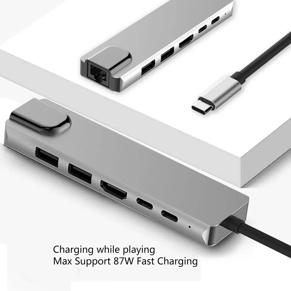 USB3.1 тип-c к HDMI+ RJ45 шесть-в-одном док-станция концентратор для MacBook Pro для samsung сплиттер адаптер