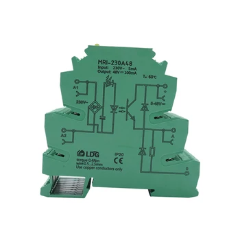 

MRI-230A48 10pcs LED Interface Voltage Relay Module Input 230VAC Opticalcoupler Isolation Signal DIN Rail Relay