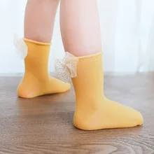 Кружевные носки для новорожденных с бантом однотонные носки для малышей носки принцессы для маленьких девочек мягкая детская одежда носки для малышей Sockken Recien Nacido