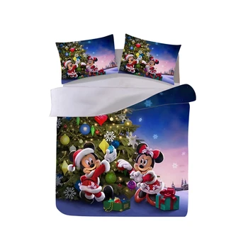 

Mickey Minnie Christmas Tree Bedding Set Duvet Cover Pillowcase Home Textile Adult Children Gift Queen King Size Bed Set