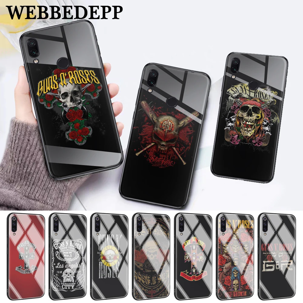Стеклянный чехол Guns n roses для Xiaomi 8 Lite 9 A1 A2 5X 6X F1 Redmi 4X 6A Note 5 6 7 Pro | Мобильные телефоны