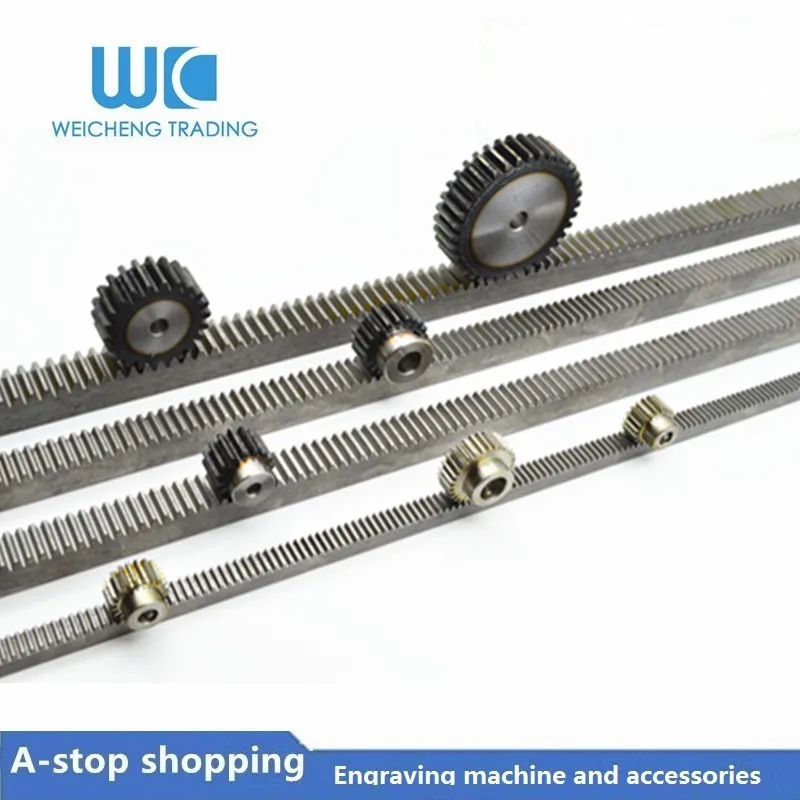 5pc 1Mod 1 Modulus High Precision Gear Rack steel 10*10*1000mm + 5pcs 1M 20teeth spur pinion gears cnc parts afbeelding