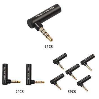 

90 Degree Right Angled 3.5mm Male to Female Adapter Connector Stereo Plug