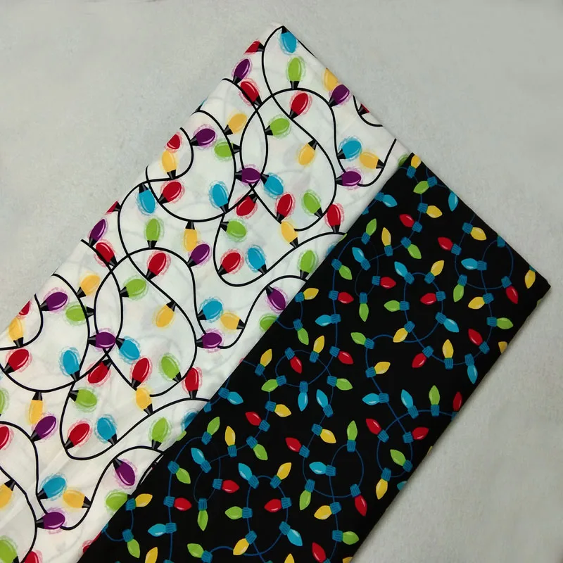 Красивая рождественская черно-белая Радужная цветная лампа с напечатанной хлопковой тканью 50x105 см лампа ткань пэчворк для ткани платье домашний декор