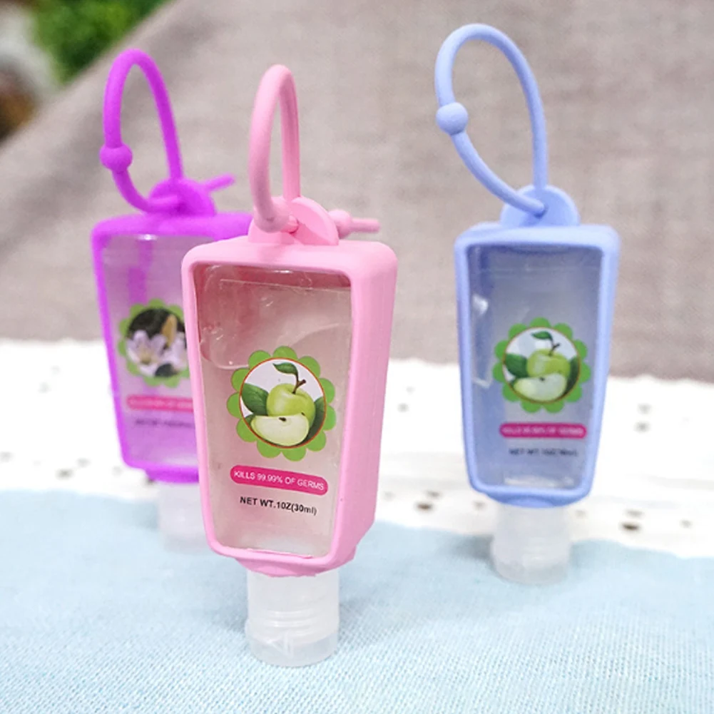 3Pcs Silicone Hanging Protective Case Bottle Holder for 30ml Hand Sanitizer