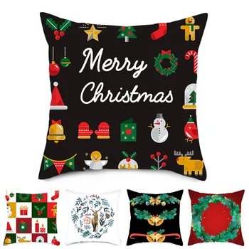 

Fuwatacchi Lovely Festival Style Cushion Cover Santa Claus Pillow Case Home Decorative Pillow Cover for Sofa Car Seat Home Decor