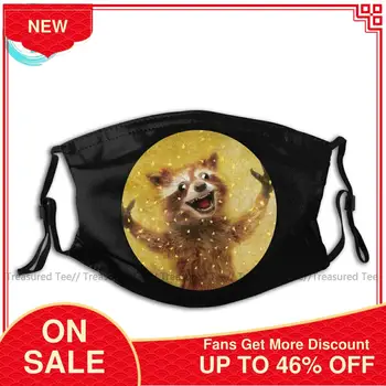 Racoon Mouth Face Mask A Raccoon Is Grabbing Your Hooters Facial Mask Beautiful Polyester with Filters Mask little prince mouth face mask le petit prince facial mask with 2 filters beautiful adult polyester mask