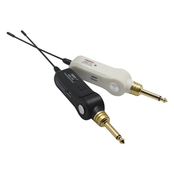 

AROMA ARU-03 UHF Wireless Audio Transmission System Transmitter Receiver Built-In Rechargeable for Guitar