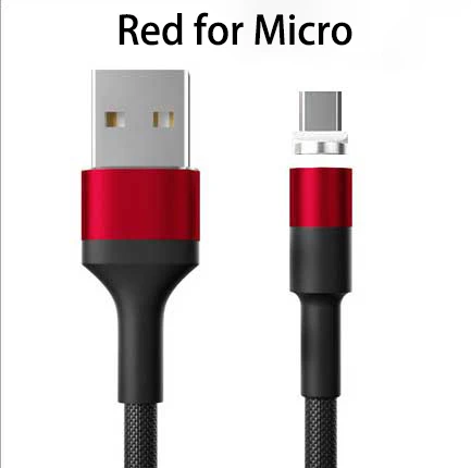 Red Micro Cable 360 градусов Поворот круговая Магнитный строка данных для iPhone X 8 7 6 Plus& кабель Micro USB и кабель Тип usb-C кабель с разъемом usb-c - Цвет: Red Micro Cable