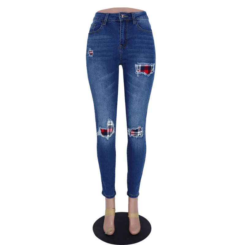 Ladies' sexy jeans Hole Ripped Jeans Women Pants Cool Denim Vintage Straight Jeans For Girl High Waist Casual Pants Female