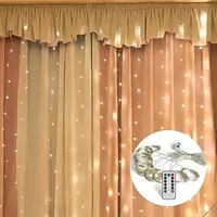 LED Window Curtain String Light USB Powered 3m x 3m LED Curtain Lights Remote Control Fairy Starry String Lights for Christmas